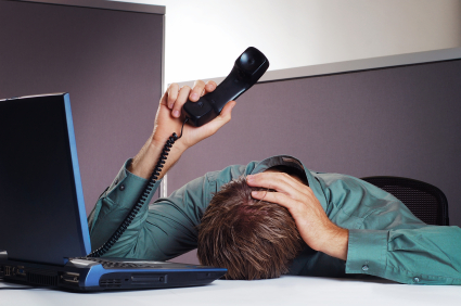 Frustrated man with phone